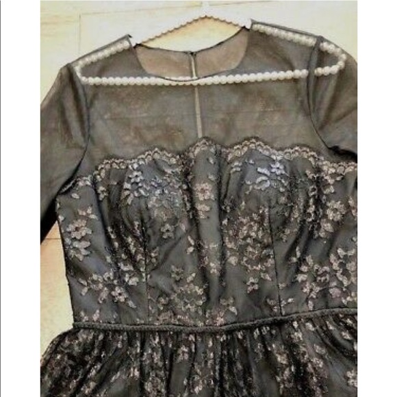 JS Boutique BLACK LACE DRESS WITH FLARE 10 - Picture 8 of 11